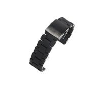 JVEIWAD Bracelet en acier inoxydable massif 24/26/28 mm compatible avec les montres Diesel DZ7396, DZ7370 et DZ4289, boîtier revêtement caoutchouc(Black,28mm)