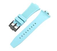 JVEIWAD Bracelet en caoutchouc compatible avec Tissot PRX Powermatic 40 mm, boucle acier inoxydable, bracelet de montre sport silicone à dégagement rapide amélioré, 12(Light blue black)