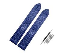JVEIWAD Bracelet en cuir de crocodile compatible avec les montres Cartier Solo London en cuir noir et marron for hommes et femmes, tailles 16, 18, 20, 22 et 24 mm(Blue-no buckle,24mm)