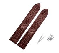 JVEIWAD Bracelet en cuir de crocodile compatible avec les montres Cartier Solo London en cuir noir et marron for hommes et femmes, tailles 16, 18, 20, 22 et 24 mm(Brown-no buckle,18mm)
