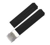 JVEIWAD Bracelet en silicone compatible avec Tissot 1853, compatible Tengzhi T-Touch Original T013, bracelet caoutchouc T047T081T33, noir et orange(Black-silver,21mm)