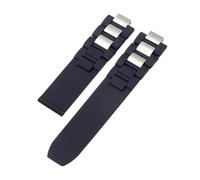 JVEIWAD Bracelet en silicone convexe 20 mm x 10, compatible avec la montre Cartier 21 Chronoscaph Sport, bracelet étanche W10198U2 W10197U2(Black no buckle)