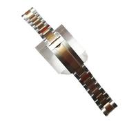 JVEIWAD Bracelets de montre 20 mm largeur, boucle coulissante en acier inoxydable massif, compatible avec boîtier NH35, bracelet Oyster poli et brossé(03)