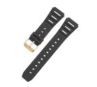 JVEIWAD Compatible avec les bracelets Casio Accessorise CA-53W CA-61W FT-100W W-520U W-720G Bracelets de montre souples en TPU 18 mm 20 Bracelet ceinture FT100W(Black-gold,18mm)