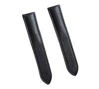 JVEIWAD Compatible avec les bracelets de montre en cuir remplacement OriginalTKDouble Tail, compatibles vachette souple SOLOSeries à motif litchi(Black -Gold buckle,16-14mm)