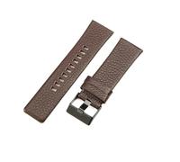 JVEIWAD Compatible avec les bracelets de montre en cuir vache, compatible Diesel Dz4323 1657 4318 Dz7312 Dz7257, 24, 26, 28, 30 mm, noir, marron, blanc(Brown-Black buckle,26mm)