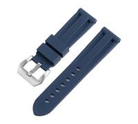 JVEIWAD Compatible avec les bracelets de montre Panerai 111 386 441, accessoires, boucle en argent inoxydable, bracelet de montre de remplacement 22/24 mm, bracelet en Viton(Blue,22mm)