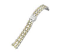 JVEIWAD Compatible avec les bracelets de montre Tissot T050 1853 T-LADY Dressport .217 207 en acier inoxydable 16 mm, bracelet métal et argent massif(Silver golden)