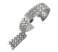 JVEIWAD Compatible avec les bracelets de montre Tissot T122 CARSON .407 .210 en acier inoxydable 316L, métal massif, 15 mm, 20, argent et or(Silver,20mm)