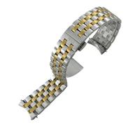JVEIWAD Compatible avec les bracelets de montre Tissot T122 CARSON .407 .210 en acier inoxydable 316L, métal massif, 15 mm, 20, argent et or(Silver golden,15mm)
