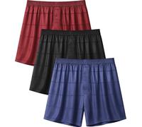 Jveyvth Boxer Homme en Satin, Calecon pour Homme avec Ceinture Élastique | Ceinture Élastique, Fermeture à Boutons, Respirant, Conserve sa Forme, Coupe Bien Ajustée, Loisirs à La Maison