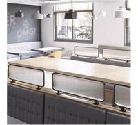 JvFbjLF Cloison for Restaurant, comptoir en Verre rayé translucide, cloison Basse, Grille Demi-Mur for Hot Pot, cloison de Gril 30/50 cm(Black,30x100cm)