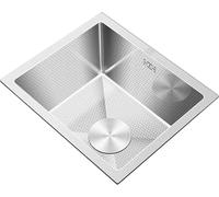 JvFbjLF Évier de Cuisine en Acier Inoxydable argenté, Mini-évier Simple, Motif nid d'abeille en Relief(38x30cm)