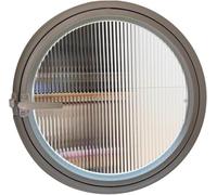 JvFbjLF Fenêtre Circulaire en métal encastrée avec Verre trempé, idéale for la décoration de Salle de Bain(Bianco,60 cm/23.6 in)