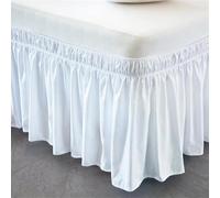 JvFbjLF Jupe de lit Jupe de lit élastique avec Couverture complète sans Contact avec la Surface du Matelas 38 Cm de Hauteur for Un Usage Domestique et hôtelier(Bianco,120x200x38cm)