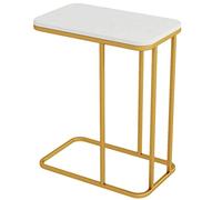 JvFbjLF Marbre canapé Table d'appoint de Luxe de Luxe Table de Coin Minimaliste Minimaliste Moderne de Fer forgé doré Rectangle doré éolienne Petite Table Basse