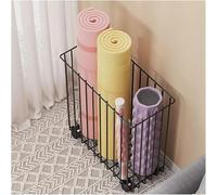 JvFbjLF Panier de Rangement et d'organisation for Petits équipements de Fitness à Domicile, Panier à Tapis de Yoga à roulettes, étagère d'affichage multifonctionnelle(Black)