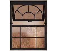 JvFbjLF Stores encastrés Poignée Pratique Fenêtre Utilitaire extérieure avec écran en Verre Isolant Cadre en métal Tige de Support hydraulique Fenêtre de théâtre(90x100cm)