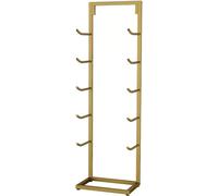 JvFbjLF Support de Rangement Mural for Tapis de Yoga, présentoir for Petits espaces, Bureau, Maison, Garage(Gold,Hold 10)