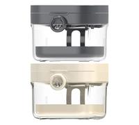 Jvjggag Denture Soaking Container, Denture Cleaning Cup, Guard Case, Built-in Mirror, Protective Cover Lid, Travel Night Use, Kids Retainer Case, 3.62x2.8x3.78