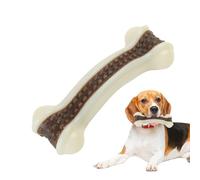 Jvjggag Dog Bone Toy, Chewy Pet Training Accessory, Interactive Calming Chew, Durable Nylon & Leather, Boredom Relief & Care, 4.13x1.57 inches & 6.3x2.17 inches, Small & Large