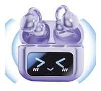 Jvjggag Earbuds - Wireless Clip on for Adults | LCD Touch Screen with Sound Proof, Portable Over Ear Headphones, Exercise Training Accessory for Running Cycling Outdoor