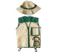 Jvjggag Explorer Vest and Hat Kids - Children Pretend Play Costume for Camping | Creative Explorer Gear for Hiking, Jungle, Safari, Picnic, Beach, Classroom, Garden, Zoo, and Outdoor Adventures