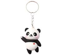 Jvjggag Panda Keychain, Cute Cartoon Pendant, 3d Doll Decoration, Lightweight Pvc Material, Fun Gift for Kids, School Bag Pencil Case Charm, 1.38x1.93 Inches, Black and White, 1 Pack