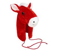 Jvjggag Plush Horse Head Hat - Warm Cute Head Cover for Festival Fun | Fleece Fabric, Whimsical Character Look, Party Cosplay Accessory for Chinese New Year Celebration Performance