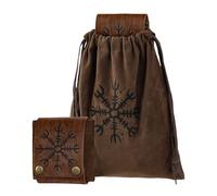 Jvjggag Pochette ceinture Renaissance - Sac banane vintage | Pour camping, course à pied, aventure, marche, festival, randonnée, concert, voyage, marron, Refer to description, Unisexe