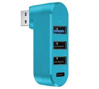 Jvjggag Port Splitter, 4 Port USB, 3.0 Expander Splitter, Fast Transfer Compact Design Space Saver Device Connector Rotatable for Laptop, PC, Tablet, Console, Printer