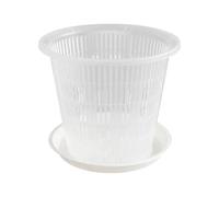 Jvjggag Pots - Orchid Planter Set for Balcony | Clear with Drainage Holes, Outdoor Flower Container, Saucer Base Accessory, Decorative Gardening Tool for Kitchen Living Room Desktop