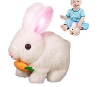 Jvjggag Realistic Bunny Toy, Easter Bunny Soft Doll Plush Toys, Interactive Game Rabbit Cute Dolls, Jumping and Shaking Ears Electronic Pet, Easter Basket Stuffers, for Kids
