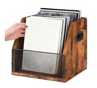 Jvjggag Record Storage Case - Wooden Retro Large Capacity Holder for Collectors | 37x30x29cm 2.5kg Design, Wall Desk Organizer for Vinyl Albums, Music Lovers Storage Box for Living Room, Dorm, Home