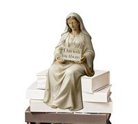 Jvjggag Statue Catholique de la Vierge Marie | Décoration Catholique Assise 12 cm - Décor de Table en Résine de la Vierge - pour la Maison, Chambre, Salle de Bain, Bureau, Étagère, Cheminée, Entrée,