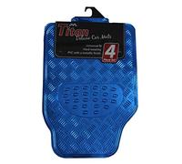 JVL 01-693 Titan Ensemble de Tapis de Voiture Métalliques Envers en Caoutchouc, Bleu, 4 Pièces