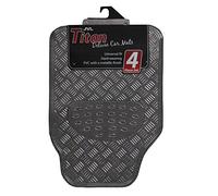 JVL 01-694 Titan Ensemble de Tapis de Voiture Métalliques Envers en Caoutchouc, Carbone, 4 Pièces