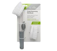 JVL Distributeur de Savon avec tête de Brosse de Recharge - Brosse à récurer pour évier de Cuisine, poignée de Distribution de Savon Liquide