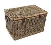 JVL Handmade : Panier en osier avec sangles en simili cuir, taille XL
