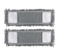 JVL Lot de 2 serpillères de Rechange en Chenille - Lavables en Machine - Microfibre - Gris