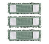 JVL Lot de 3 serpillères de Rechange en Chenille - Lavables en Machine - Microfibre - Vert
