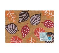JVL Paillasson en Fibre de Coco avec Envers en PVC 40 x 60 cm Motif Feuilles d'automne