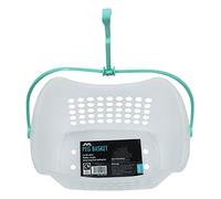 JVL Panier à Pinces à Linge Suspendu en Plastique, Transparent/Turquoise, Taille Unique, 19-216