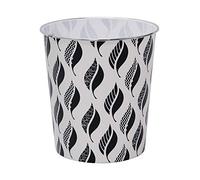 JVL Petite Corbeille à Papier en Forme de Feuilles, Environ 24,5 x 26,5 cm, Noir et Blanc, Taille Unique