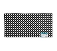 JVL Tapis de Porte extérieur, Caoutchouc, Noir, 100 x 1,6 x 50 cm