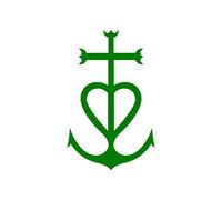 JVM - Autocollant sticker tuning pour voiture, boite à lettre, pc ordinateur portable laptop : (Lot de 1 - Croix de Camargue 12x12 cm, Vert sur fond transparent)