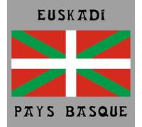 JVM - Autocollant sticker tuning pour voiture, boite à lettre, pc ordinateur portable laptop : (sur fond gris, Lot de 2 - Drapeau Pays Basque Euskadi 12x12 cm)