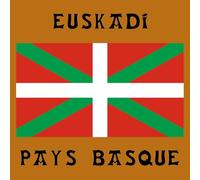JVM - Autocollant sticker tuning pour voiture, boite à lettre, pc ordinateur portable laptop : (sur fond marron, Lot de 2 - Drapeau Pays Basque Euskadi 12x12 cm)