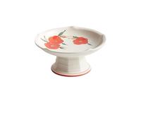 JVNALwnkv Assiette à dîner en céramique, ensemble d'assiettes porcelaine, vaisselle de style japonais, assiette collation fruits, peinte sur pied haut