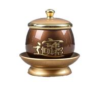 JVNALwnkv Ensemble à thé rétro avec tasse à thé, bouilloire en céramique/verre, statue décoration de maison et de bureau pour succès et fortune, tasse d'approvisionnement en eau en cuivre pur